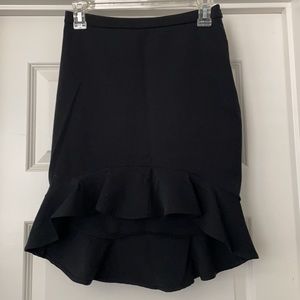 Black high low ruffle skirt